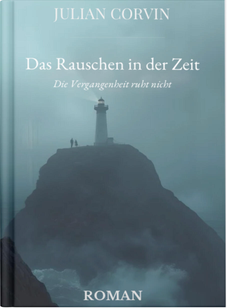 Cover. Das Rauschen der Zeit - Julian Corvin Cover Roman "Das Rauschen in der Zeit", Mystery Psychothriller